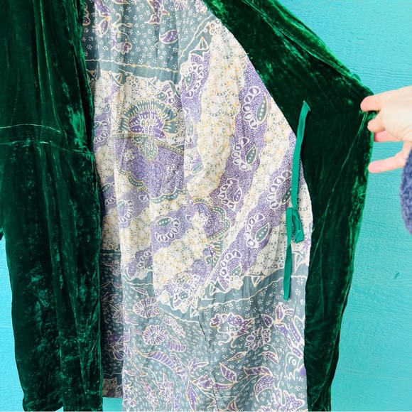 JADED GYPSY SILK VELVET GREEN  DUSTER NWOT - Picture 2 of 15